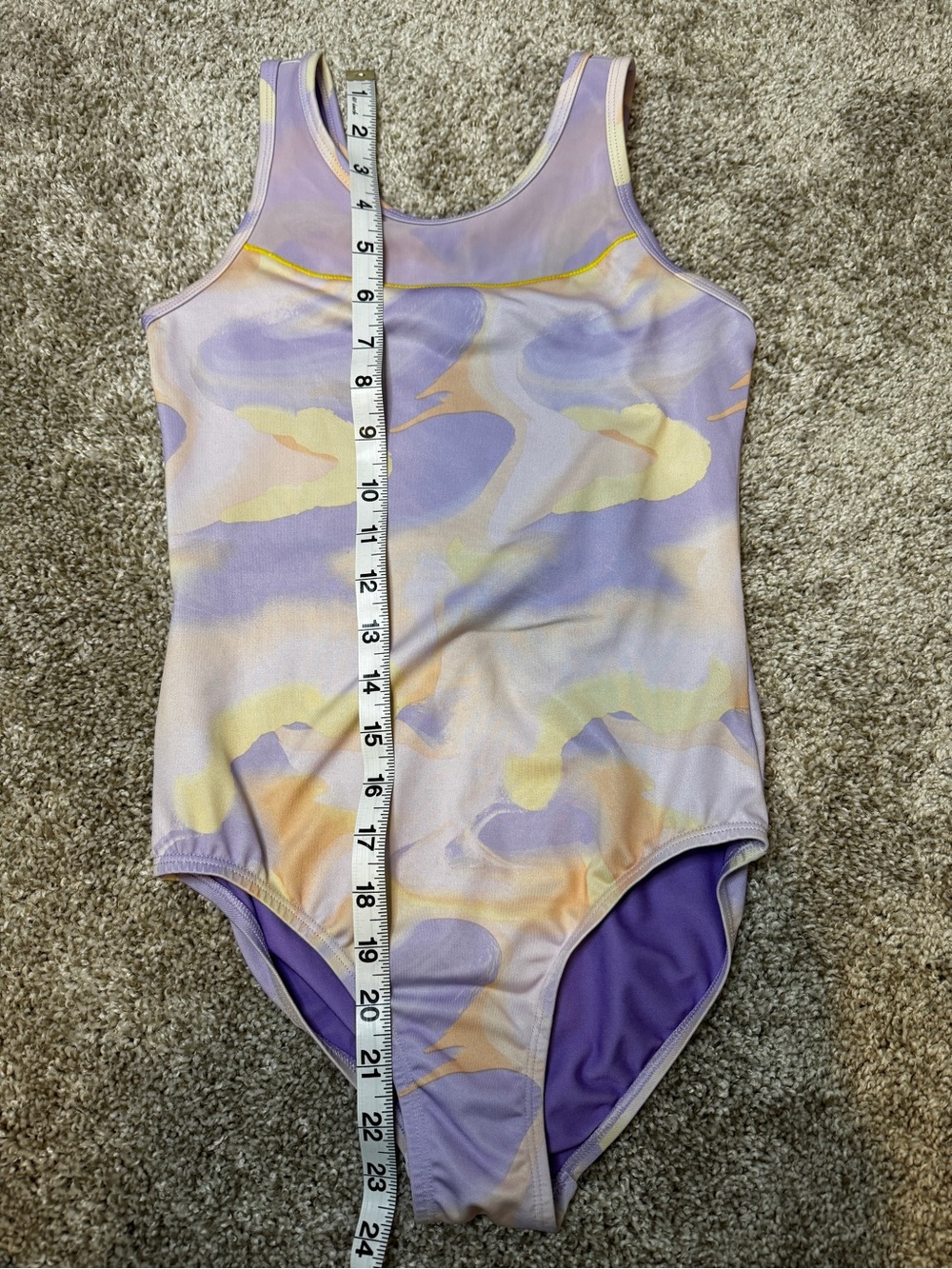 Cat & Jack Girls Gymnastics Leotard Size 10-12 Purple Yellow Peach Dance - Picture 4 of 8